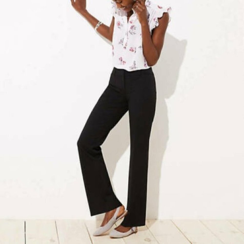 Loft Marisa Bootcut Black Trousers 2p